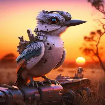 A cyborg kookaburra